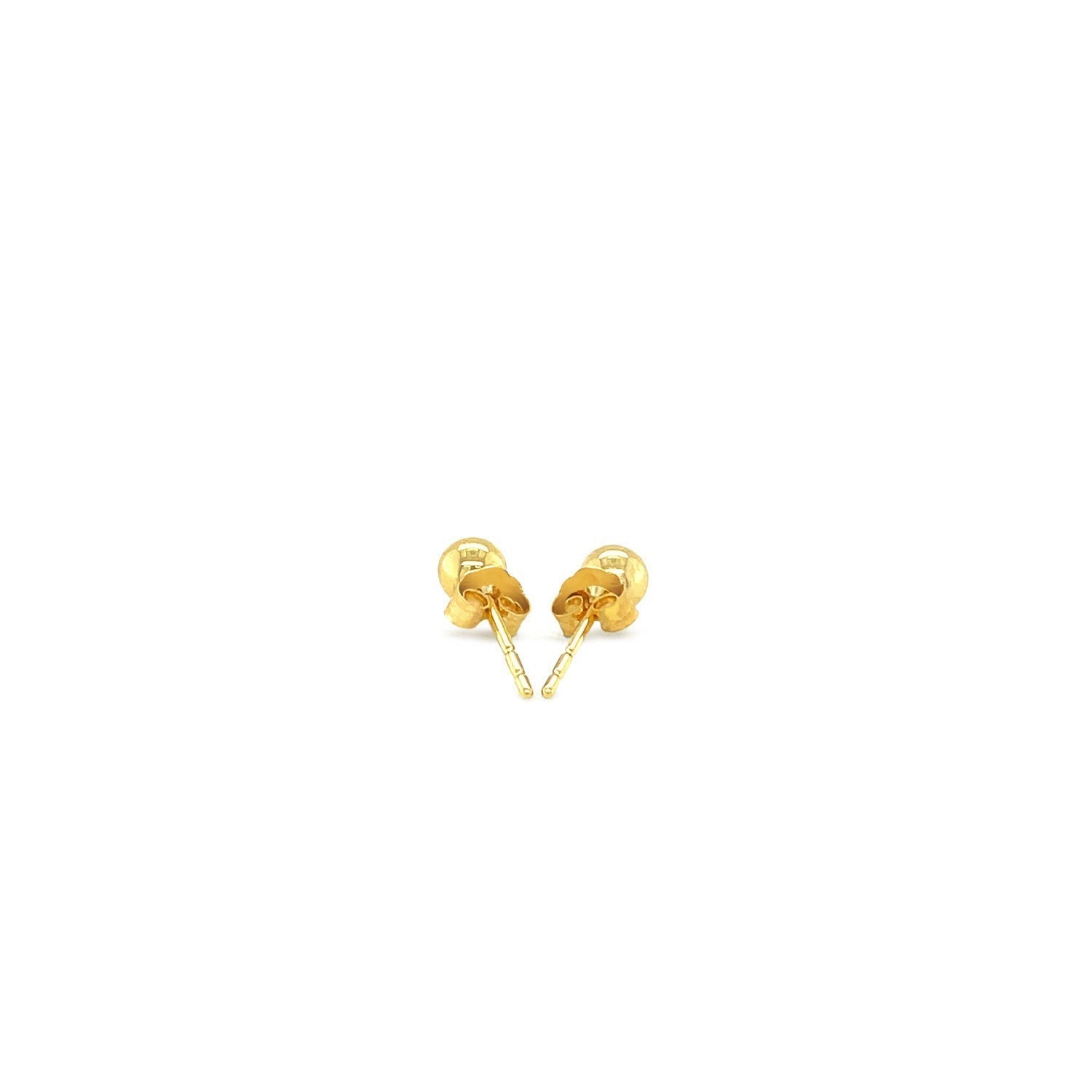 14k Yellow Gold Ball Style Stud Earrings (4.0 mm)  DestGlow