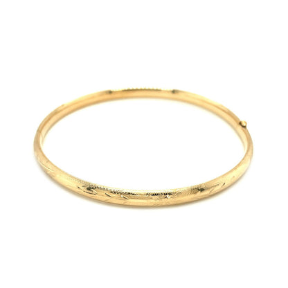 14k Yellow Gold Dome Florentine Design Bangle by Bids.com