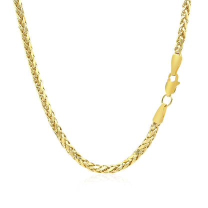 2.7mm 14k Yellow Gold Lite Diamond Cut Round Franco Chain by Bids.com