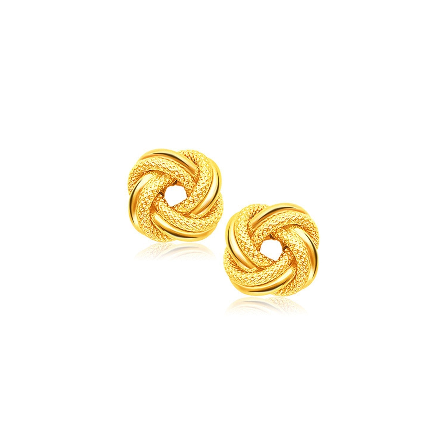 14k Yellow Gold Intertwined Love Knot Stud Earrings by Bids.com