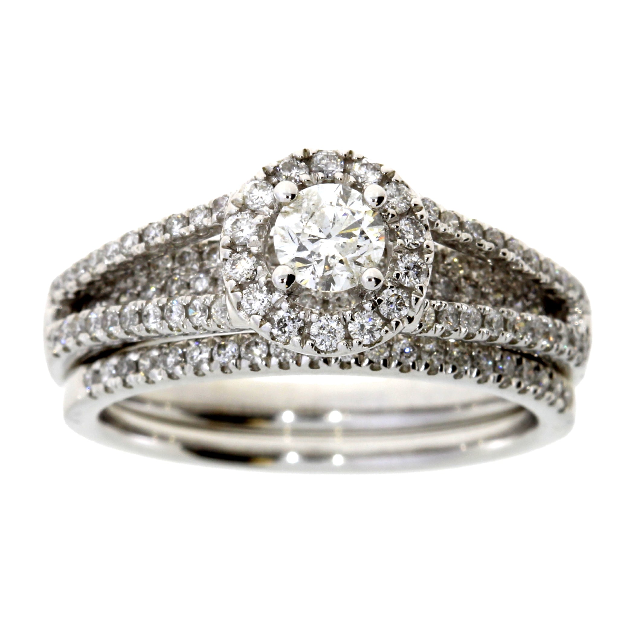 1.00ct Diamond Engagement Ring Set 14KT White Gold by Bids.com