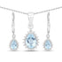 2.00 Carat Genuine Blue Topaz and White Topaz .925 Sterling Silver Jewelry Set by Bids.com
