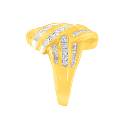 10K Yellow Gold Diamond Bypass Ring (1.0 cttw, H-I Color, I2-I3 Clarity) by Bids.com