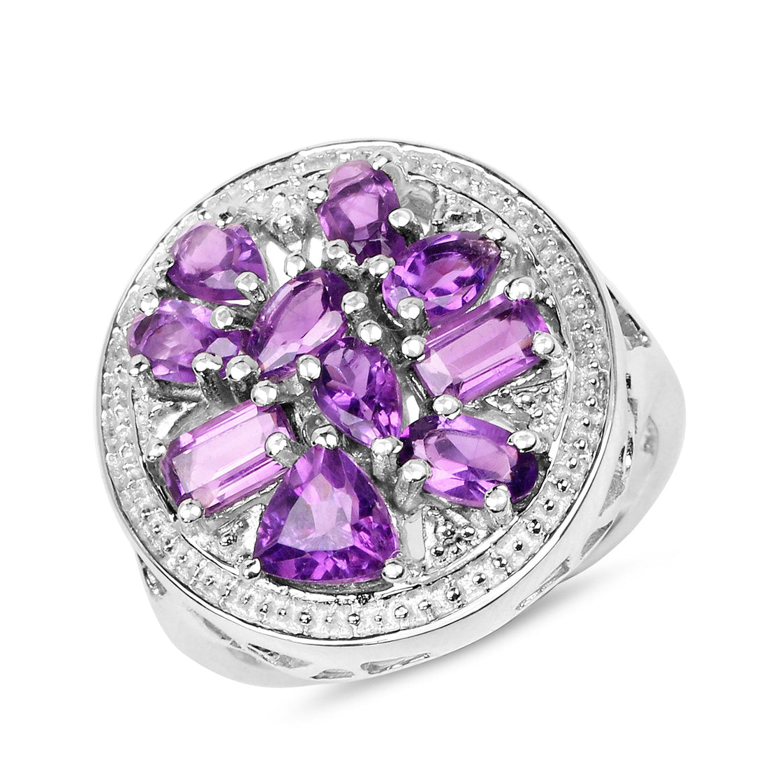 2.76 Carat Genuine Amethyst .925 Sterling Silver Ring by Bids.com