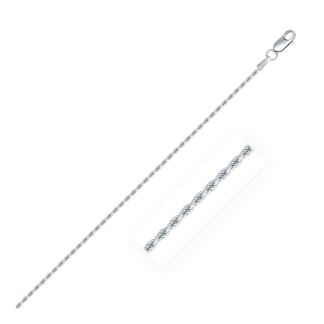 Sterling Silver 1.4mm Diamond Cut Rope Style Chain by Bids.com