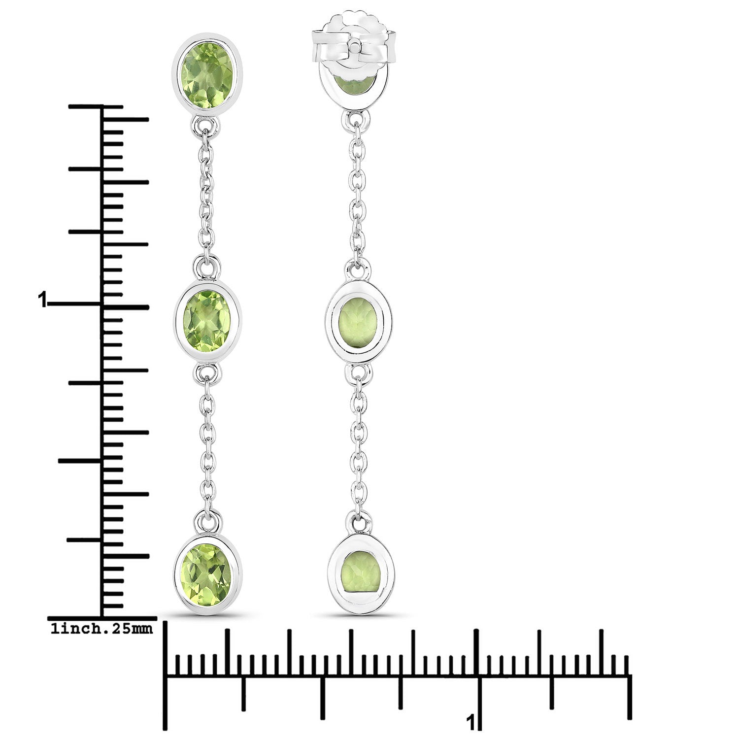 2.10 Carat Genuine Peridot .925 Sterling Silver Earrings by Bids.com