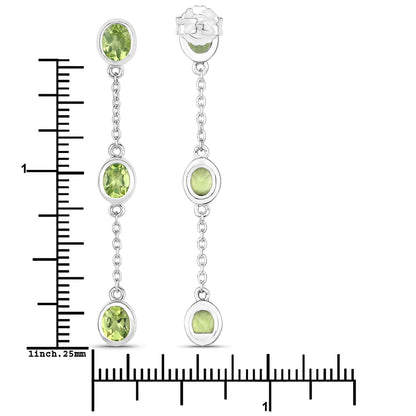 2.10 Carat Genuine Peridot .925 Sterling Silver Earrings by Bids.com