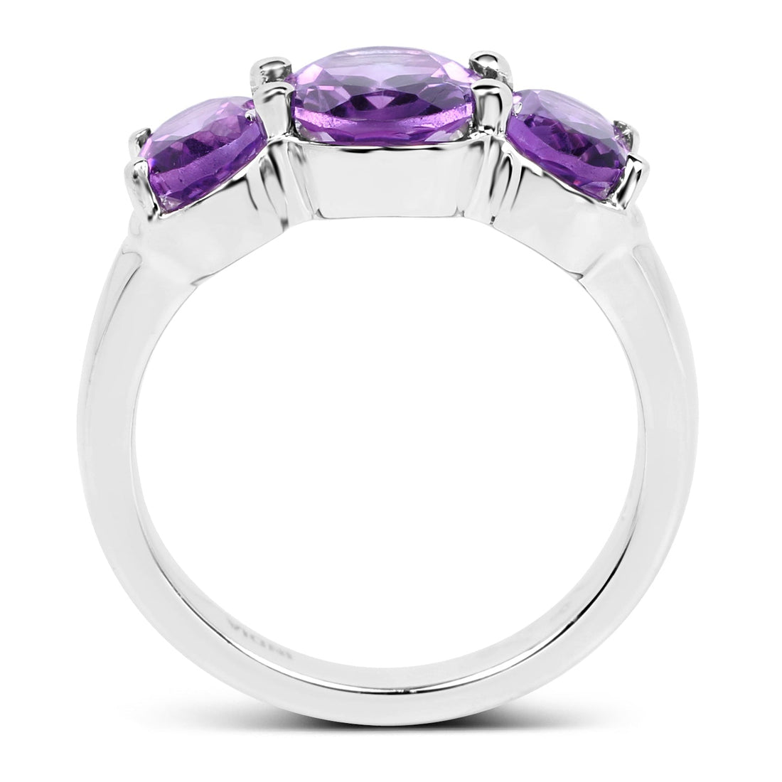 3.20 Carat Genuine Amethyst .925 Sterling Silver Ring  DestGlow