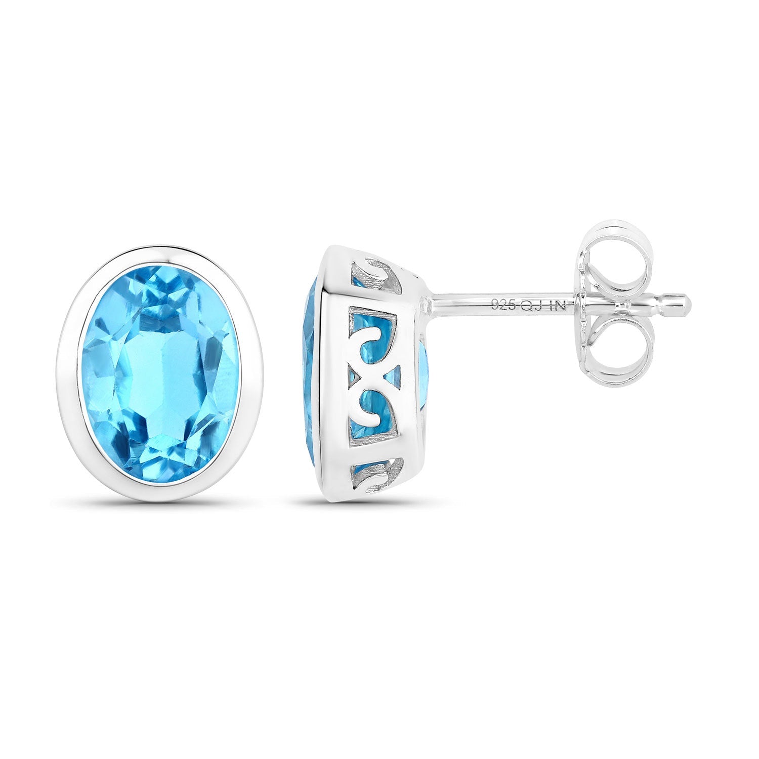 4.00 Carat Genuine Swiss Blue Topaz .925 Sterling Silver Earrings by Bids.com
