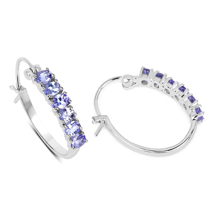 2.04 Carat Genuine Tanzanite .925 Sterling Silver Earrings  DestGlow