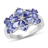 3.36 Carat Genuine Tanzanite and White Topaz .925 Sterling Silver Ring  DestGlow