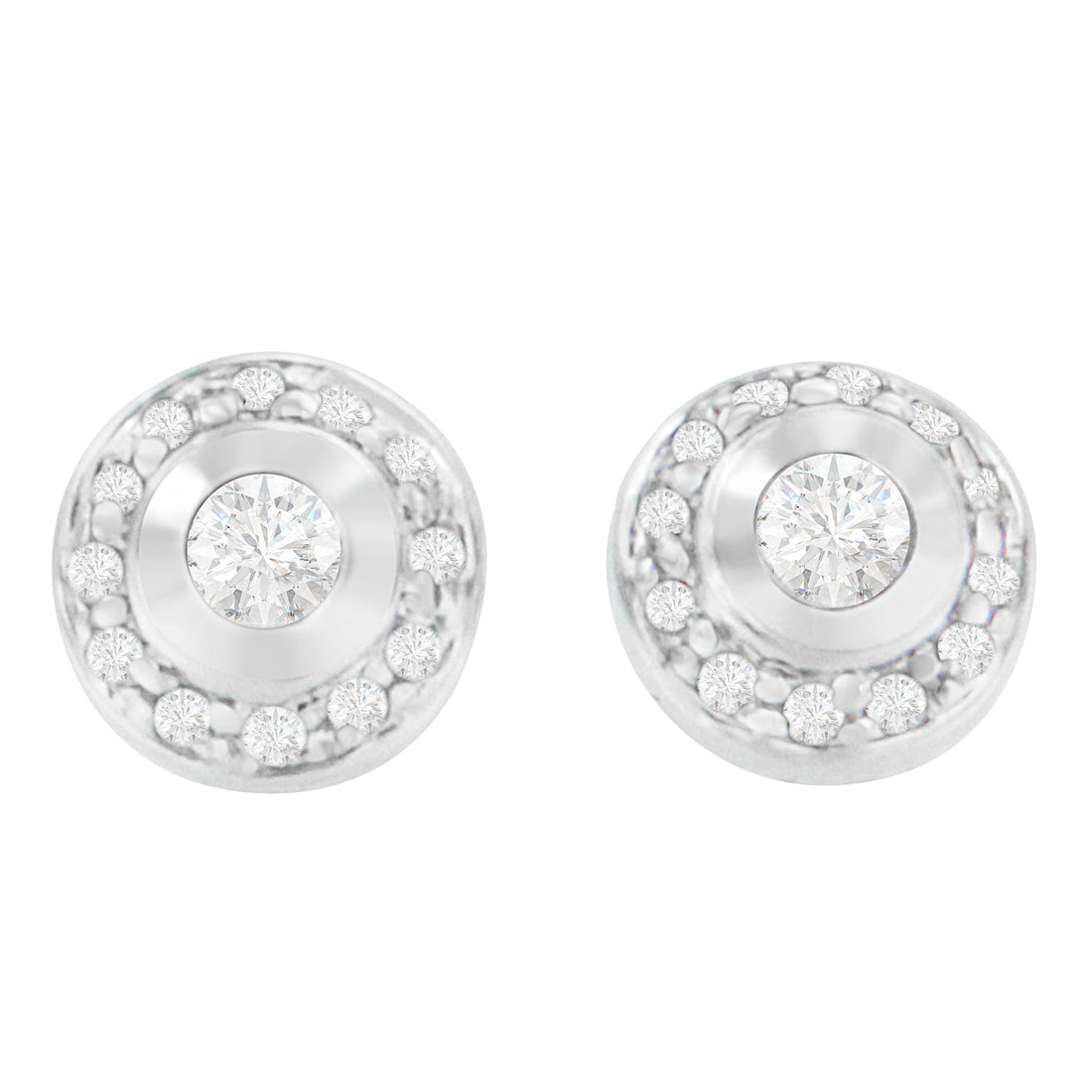 14K White Gold 1/3 cttw Round Cut Diamond Earrings (H-I, SI2-I1) by Bids.com