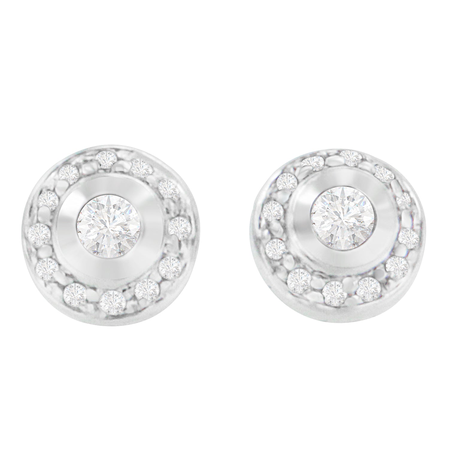 14K White Gold 1/3 cttw Round Cut Diamond Earrings (H-I, SI2-I1) by Bids.com