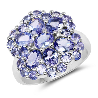 3.91 Carat Genuine Tanzanite .925 Sterling Silver Ring by Bids.com