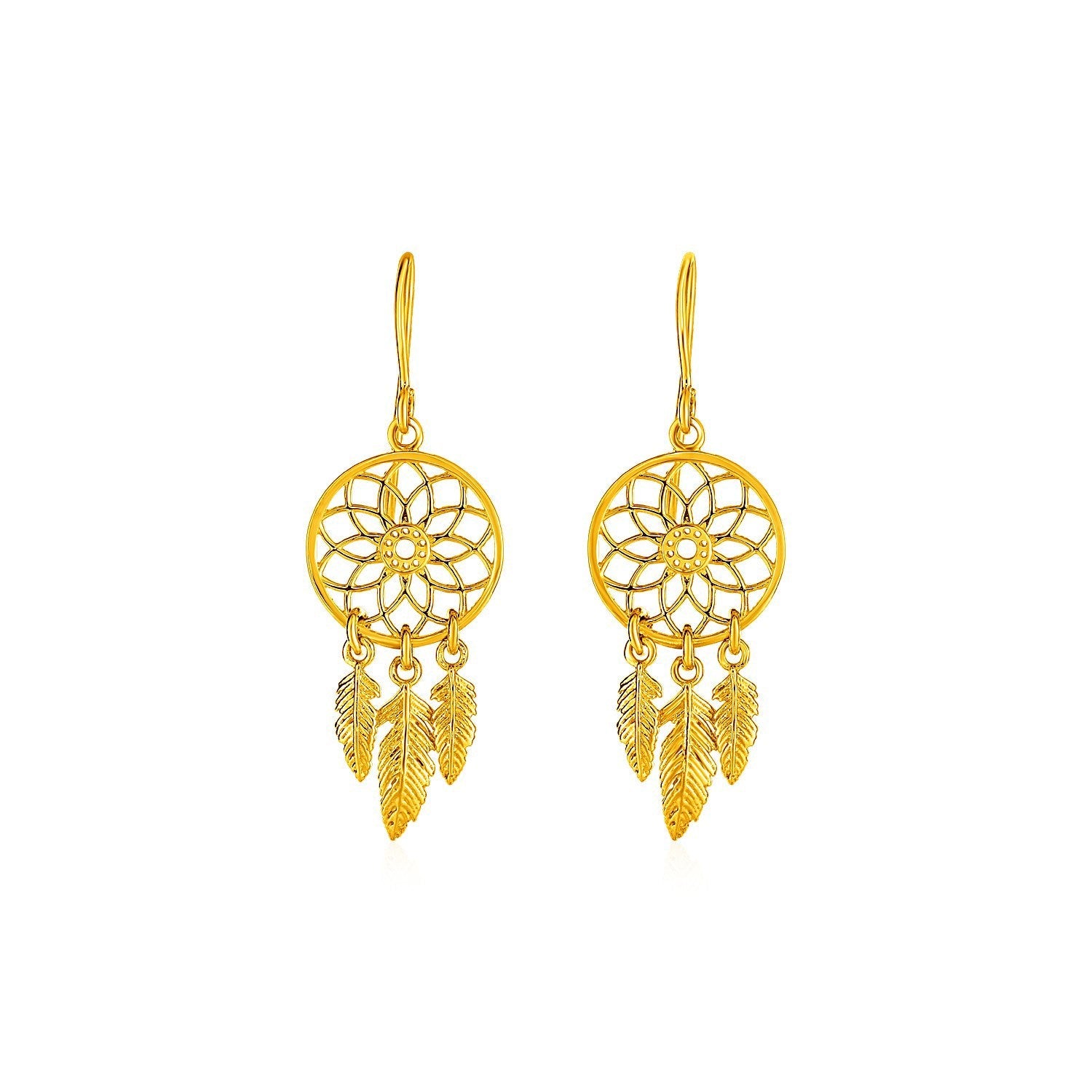 Dream Catcher Earrings in 14k Yellow Gold by Bids.com