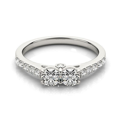 14k White Gold Round Two Stone Diamond Ring (3/4 cttw) by Bids.com