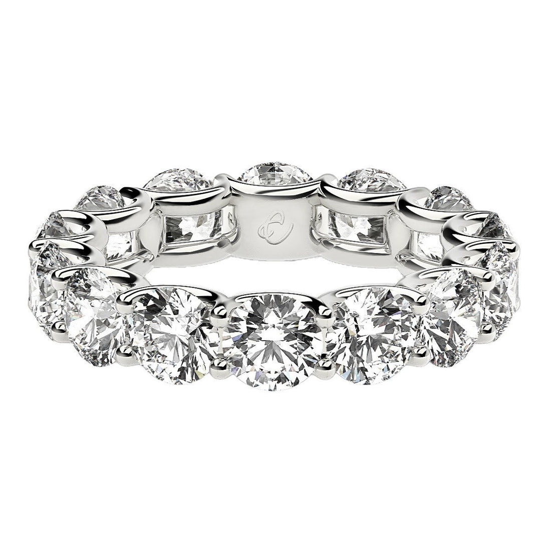 Round Cut Lab Grown Diamond Eternity Ring in 14k White Gold (6 cttw FG/VS2) by Bids.com