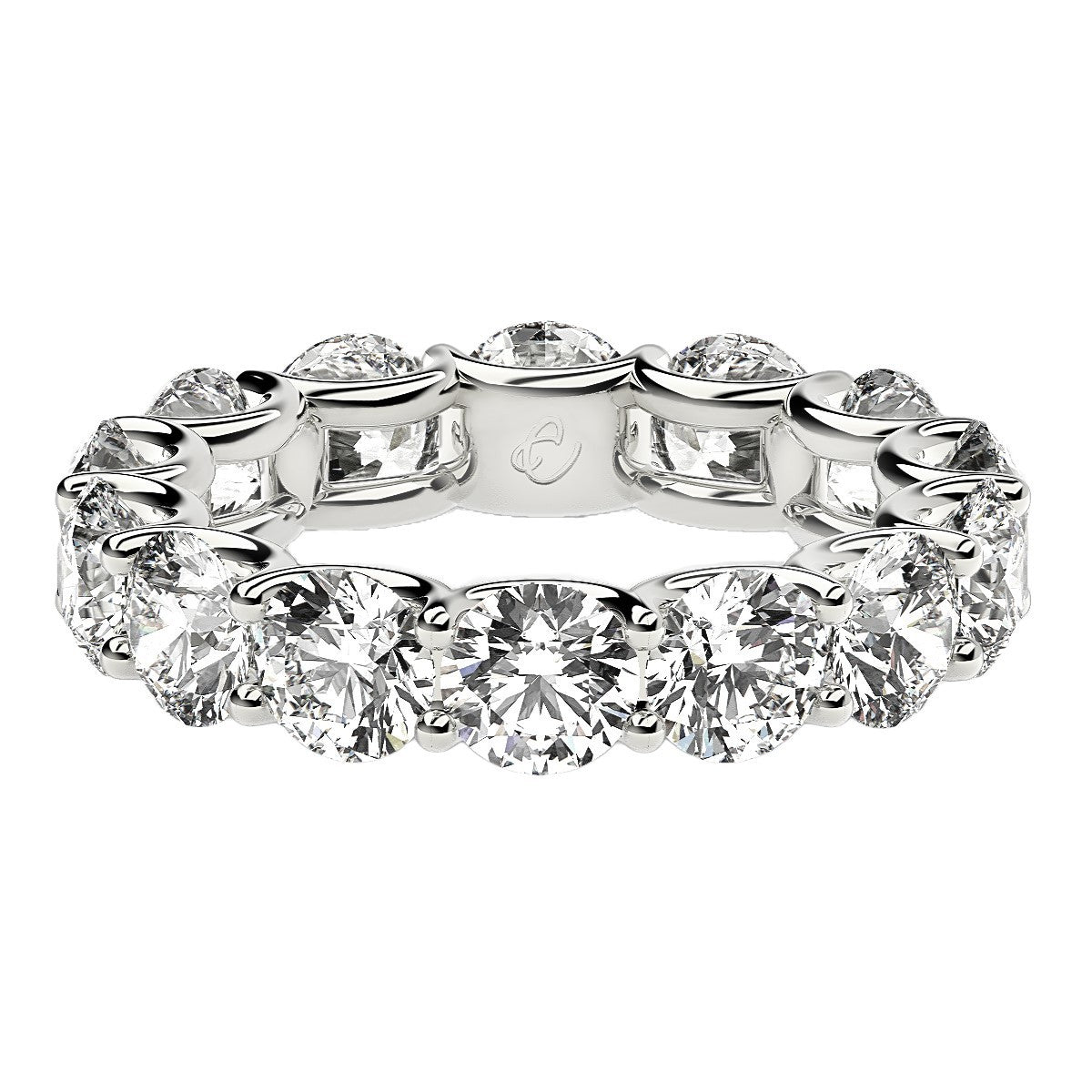 Round Cut Lab Grown Diamond Eternity Ring in 14k White Gold (6 cttw FG/VS2) by Bids.com