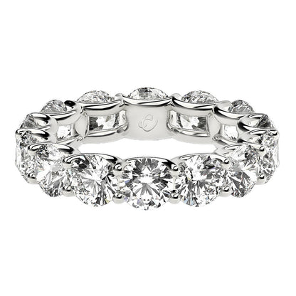 Round Cut Lab Grown Diamond Eternity Ring in 14k White Gold (6 cttw FG/VS2) by Bids.com