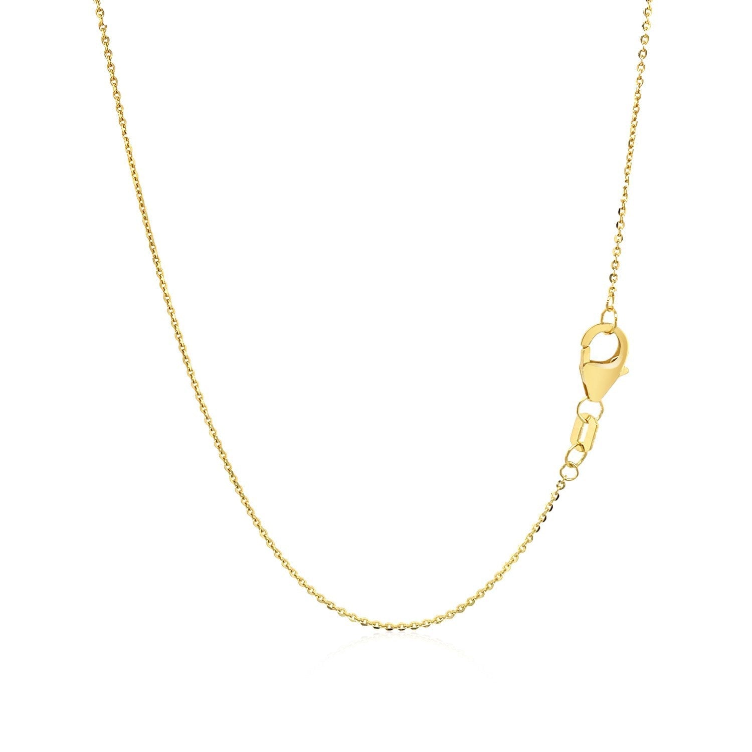 14k Yellow Gold Chain Necklace with Sliding Puffed Heart Charm by Bids.com
