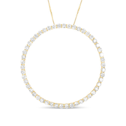10K Yellow Gold Plated .925 Sterling Silver 4 Cttw Diamond Circle Hoop 18" Pendant Necklace (J-K Color, I1-I2 Clarity) by Bids.com