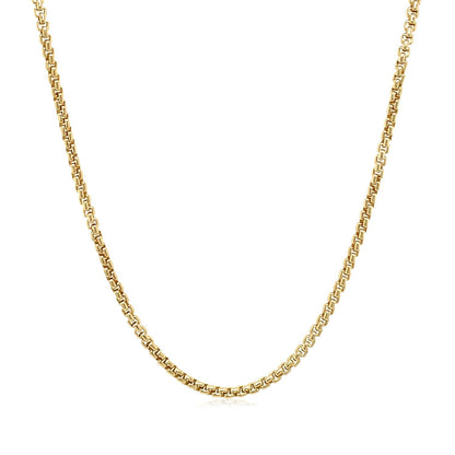 14k Yellow Gold Solid Round Box Chain 1.6 mm by Bids.com