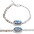 17.49 Carat Genuine Labradorite and White Topaz .925 Sterling Silver Bracelet  DestGlow