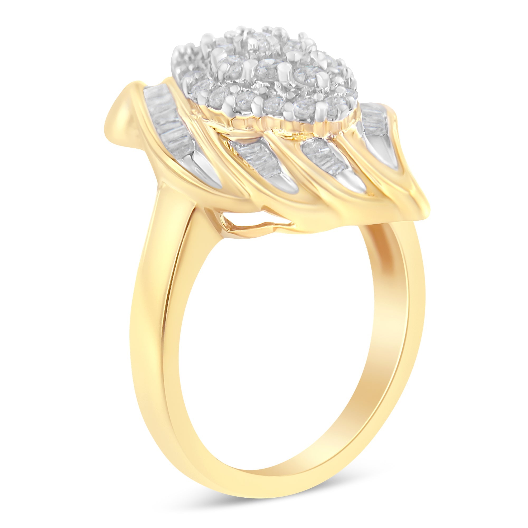 10K Yellow Gold Diamond Cocktail Ring (3/4 Cttw, I-J Color, I2-I3 Clarity) - Size 8 by Bids.com