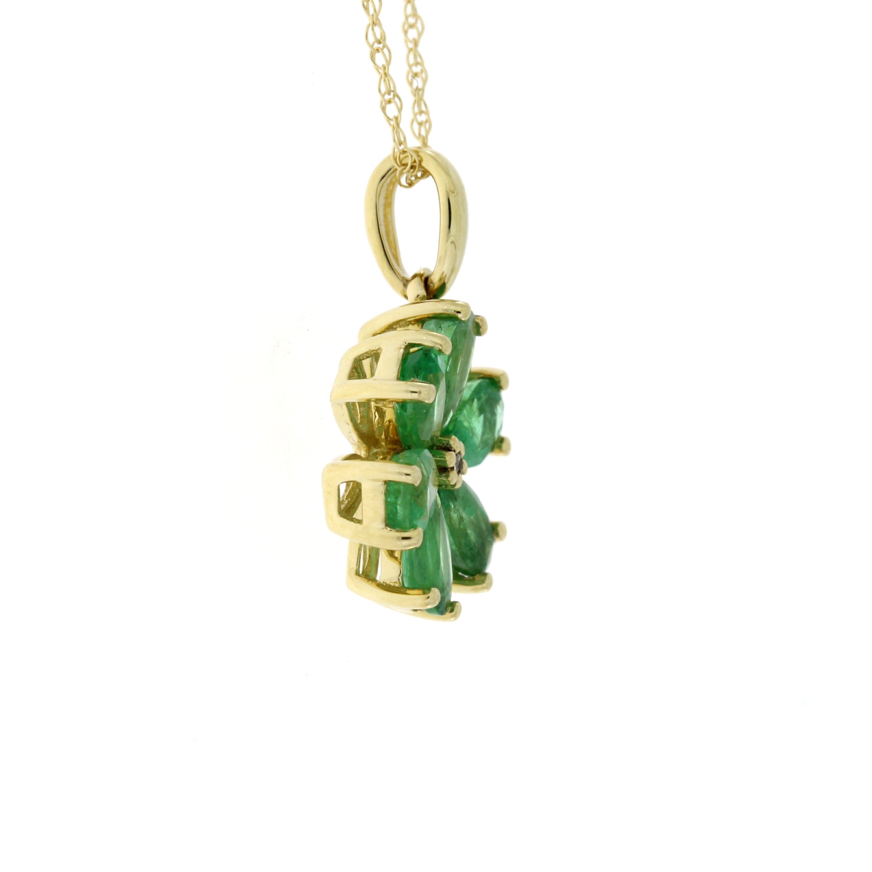 Emerald Diamond Fashion Pendants 14KT Yellow Gold by Bids.com