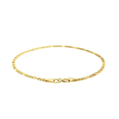 14k Yellow Gold Figaro Anklet 1.5mm  DestGlow