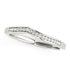 14k White Gold Modern Curved Design Diamond Wedding Band (1/10 cttw) by Bids.com