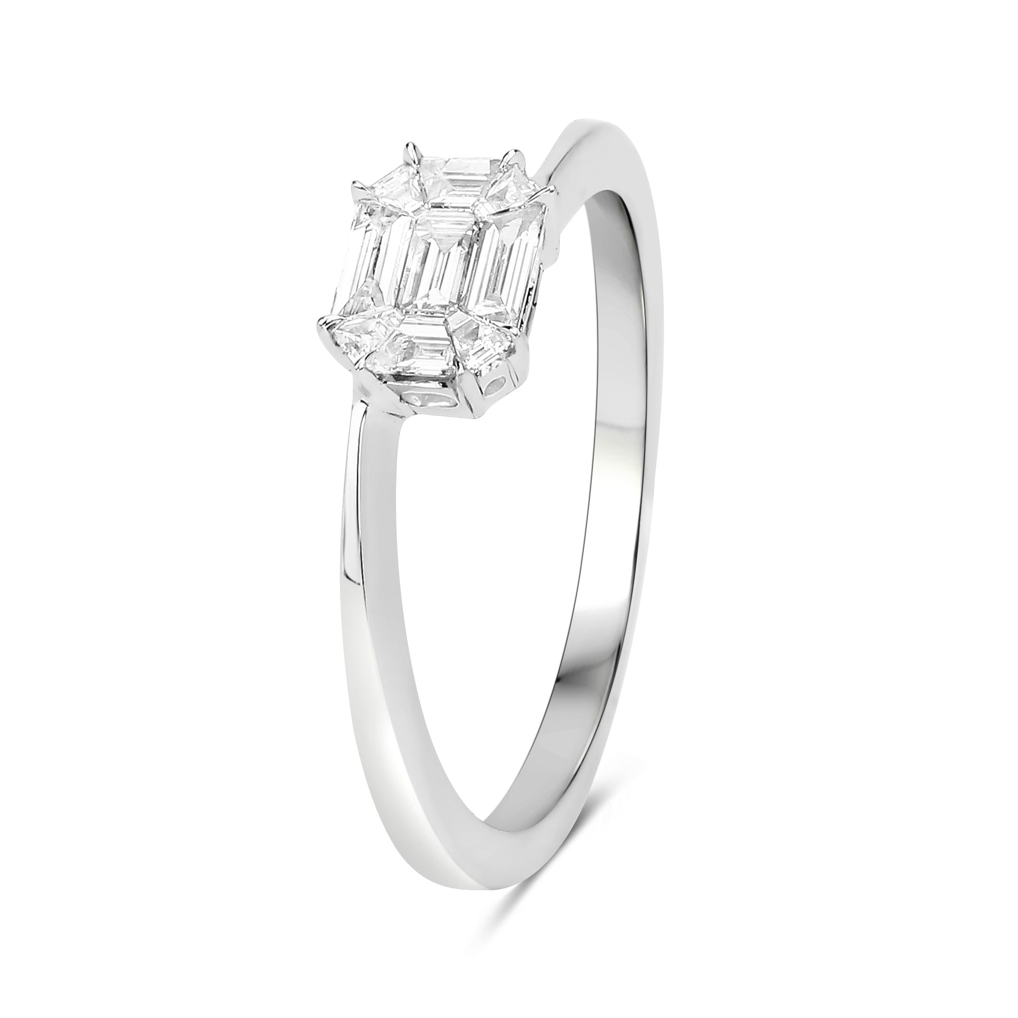 0.33 Carat Genuine White Diamond 18K White Gold Ring (F-G Color, VVS-VS Clarity) by Bids.com