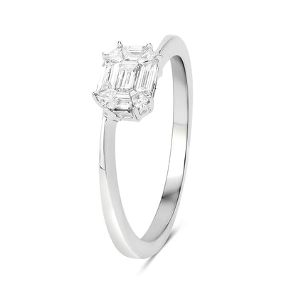 0.33 Carat Genuine White Diamond 18K White Gold Ring (F-G Color, VVS-VS Clarity) by Bids.com