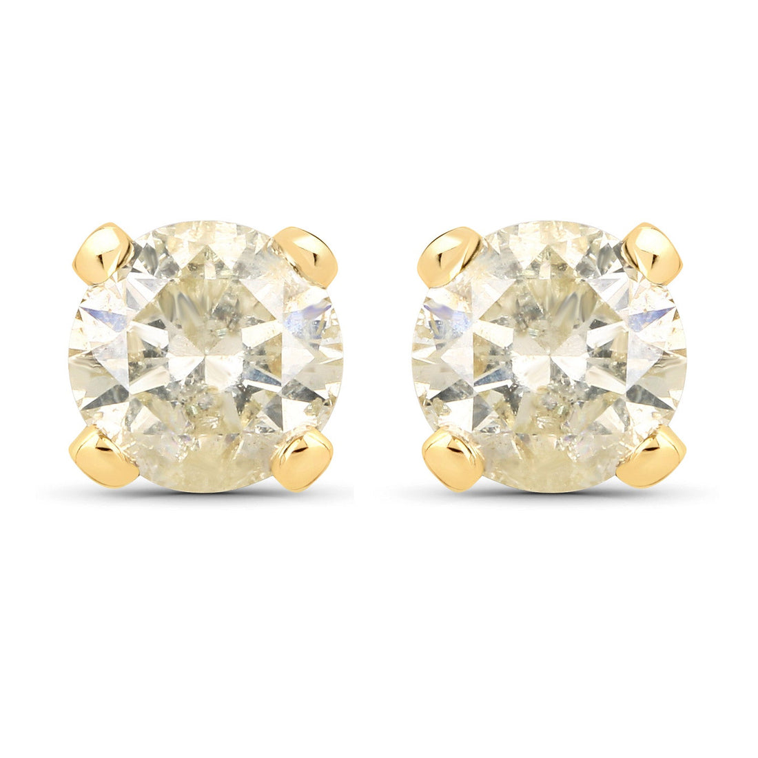 0.98 Carat Genuine LB Diamond 14K Yellow Gold Earrings by Bids.com