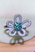 1 Carat Green Sparkala™ Flower Shape Open Ring - DestGlow