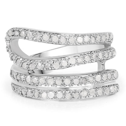 0.83 Carat Genuine White Diamond .925 Sterling Silver Ring by Bids.com