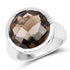 10.80 Carat Genuine Smoky Quartz .925 Sterling Silver Ring  DestGlow
