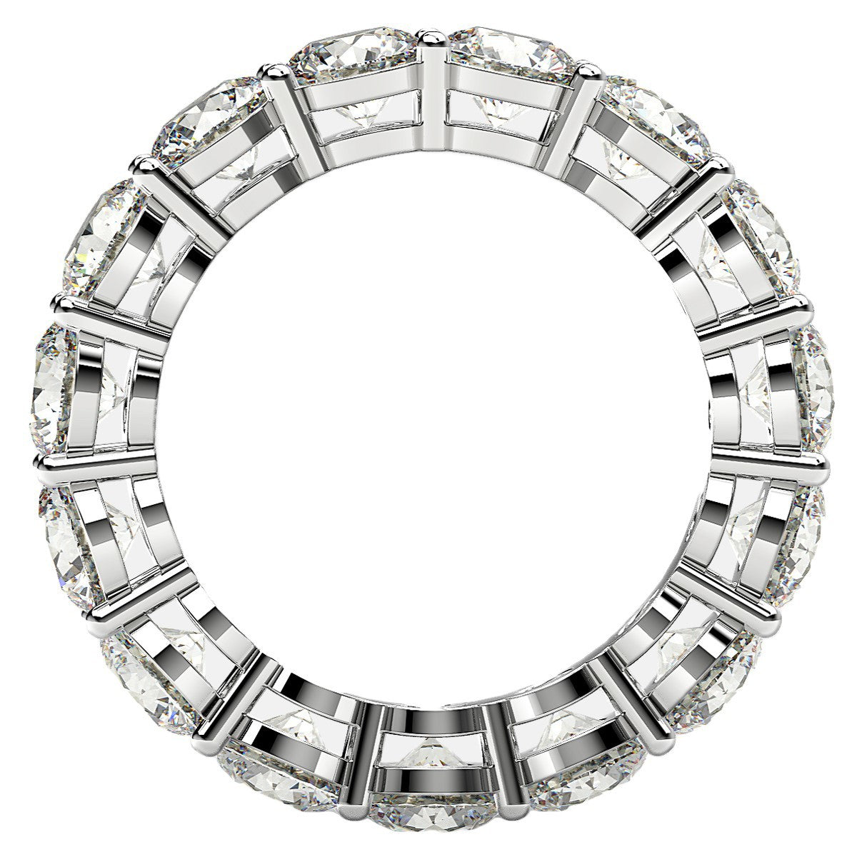 Round Cut Lab Grown Diamond Eternity Ring in 14k White Gold (5 cttw FG/VS2)  DestGlow