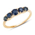 1.05 Carat Genuine Blue Sapphire and White Diamond 14K Yellow Gold Ring  DestGlow