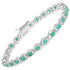 3.78 Carat Genuine Emerald .925 Sterling Silver Bracelet  DestGlow