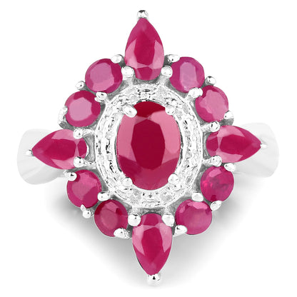 3.04 Carat Glass Filled Ruby .925 Sterling Silver Ring by Bids.com