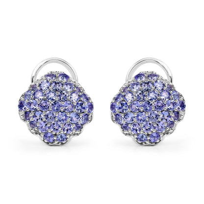 3.14 Carat Genuine Tanzanite .925 Sterling Silver Earrings  DestGlow
