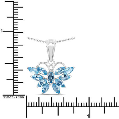 1.76 Carat Genuine Swiss Blue Topaz .925 Sterling Silver Pendant by Bids.com