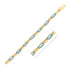 14k Yellow Gold Turquoise Paperclip Gem Link Bracelet (7.00 mm) by Bids.com