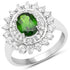 2.40 Carat Genuine Chrome Diopside and White Zircon .925 Sterling Silver Ring by Bids.com
