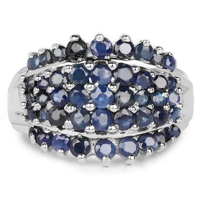 2.70 Carat Genuine Blue Sapphire .925 Sterling Silver Ring by Bids.com