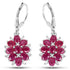 4.30 Carat Genuine Ruby and White Zircon .925 Sterling Silver Earrings  DestGlow