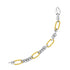 14k Two-Tone Gold Bracelet with Cable Textured Oval and Round Links by Bids.com