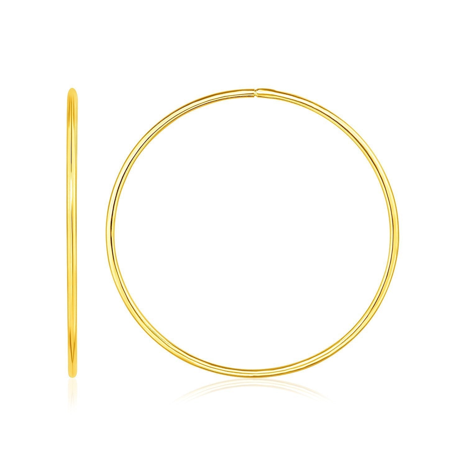 Endless Hoop Style Earrings in 14K Yellow Gold  DestGlow