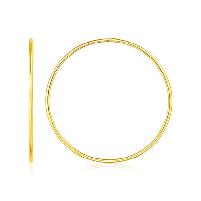 Endless Hoop Style Earrings in 14K Yellow Gold  DestGlow